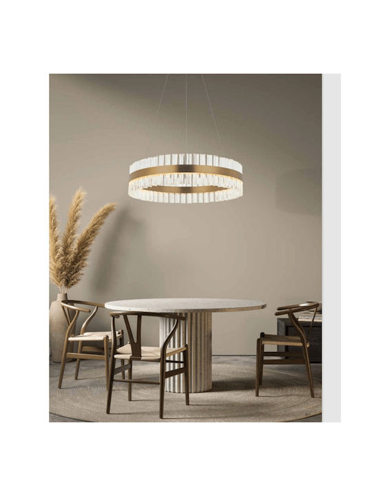 Zambelis Lights Μοντέρνο Κρεμαστό Φωτιστικό με Ενσωματωμένο LED σε Χρυσό Χρώμα 22039 - second view